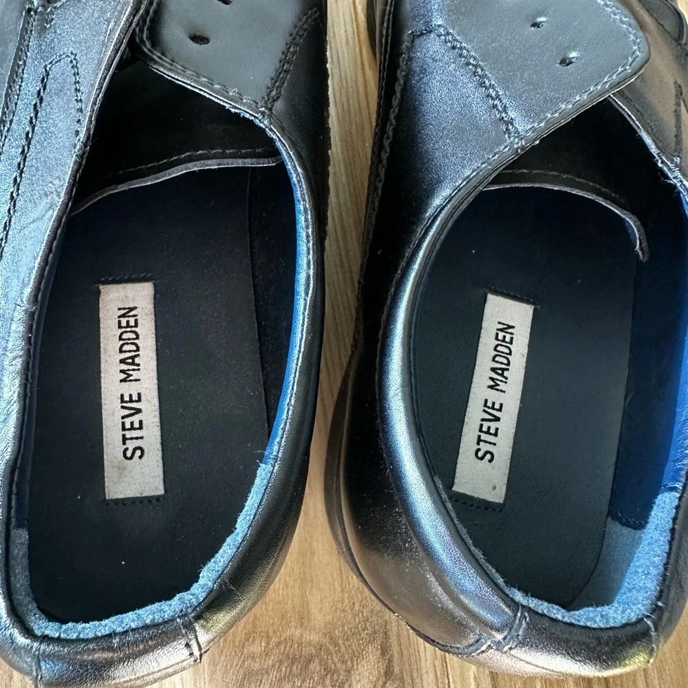 Steve Madden Leather Black Men's Lace Up Dress Shoes